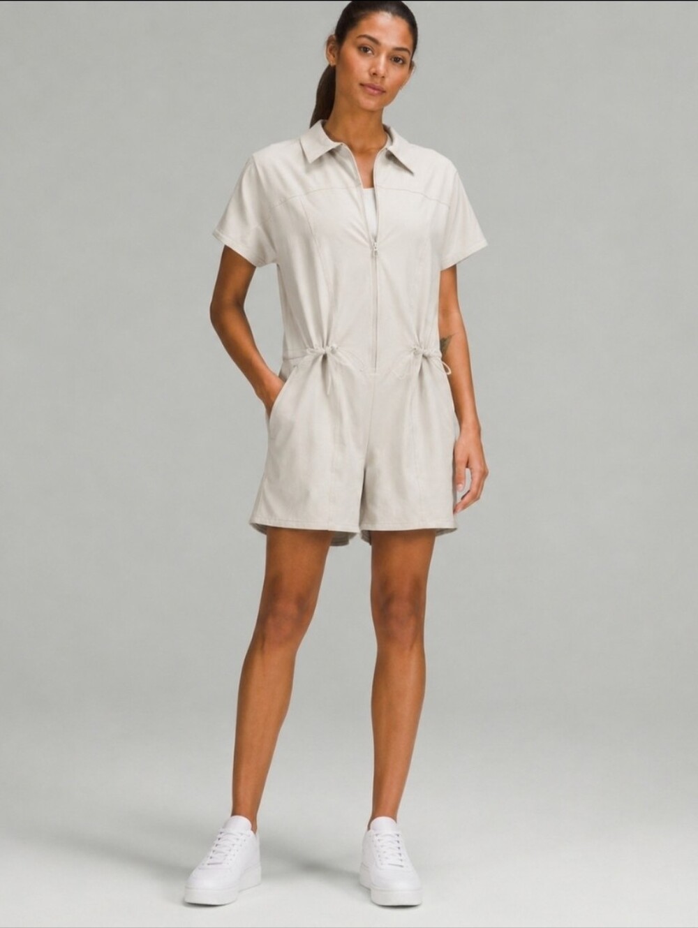 lululemon Stretch Rib Pocketed Romper White Opal